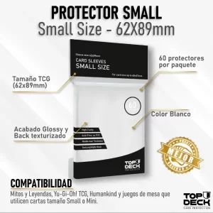 protectores esenciales small 62x89mm color blanco