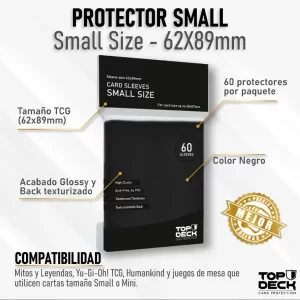 protectores esenciales small 62x89mm color negro