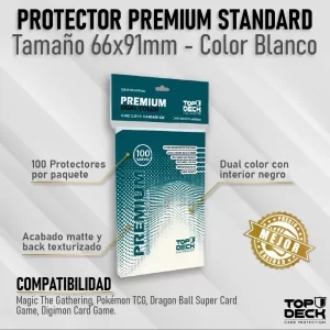 protectores premium standard 66x91mm color blanco