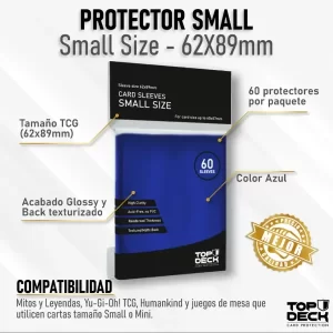 protectores esenciales small 62x89mm color azul